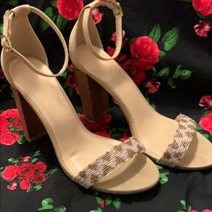 Nude heeled sandals-Size 8